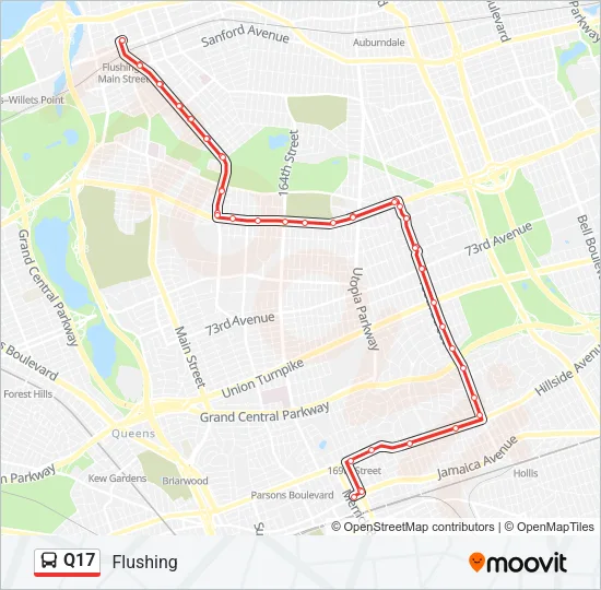 Q17 Bus Line Map