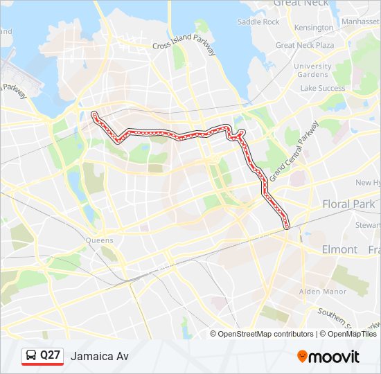 Mapa de Q27 de autobús