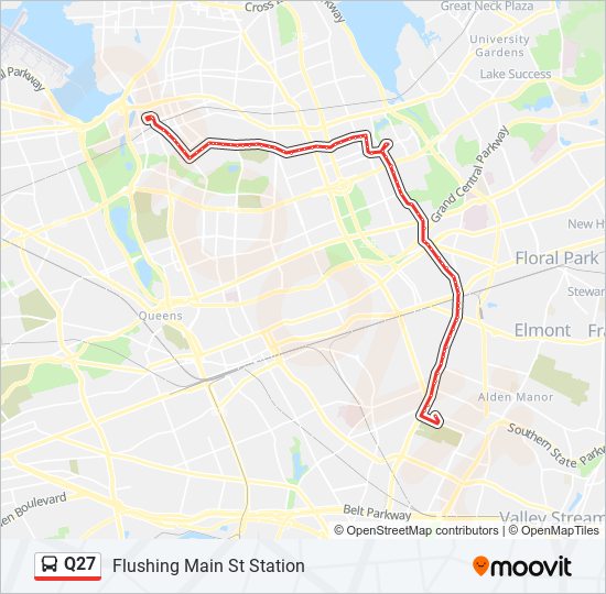 Mapa de Q27 de autobús