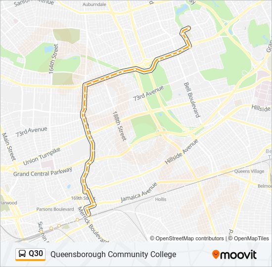 Q30 bus Line Map