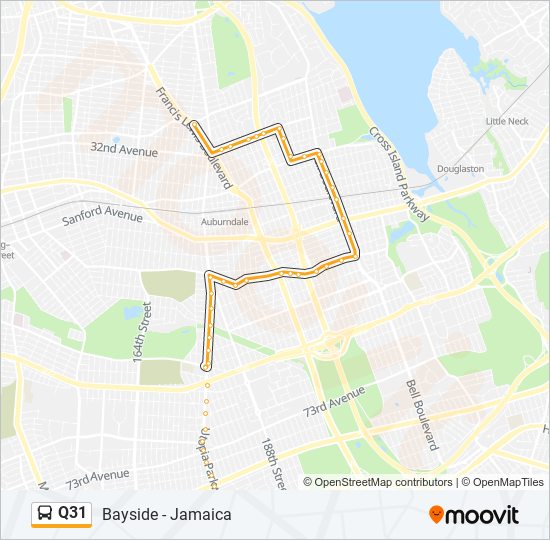 Q31 bus Line Map