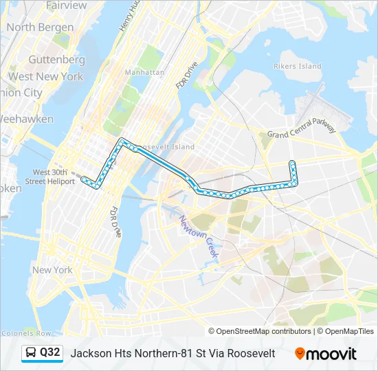 Q32 Bus Line Map