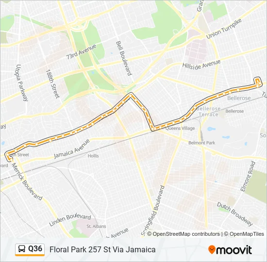 Q76 Bus Route Map Q36 Route: Schedules, Stops & Maps - Floral Park 257 St Via Jamaica  (Updated)