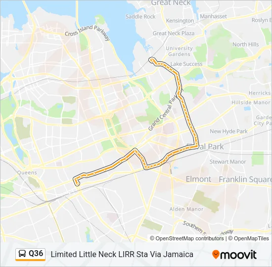 Q36 Bus Line Map