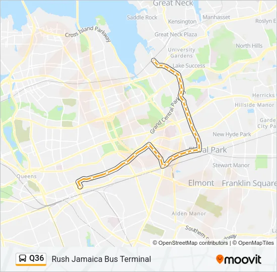 Q36 Bus Line Map