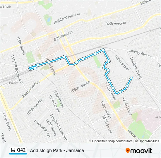 Q42 Bus Line Map