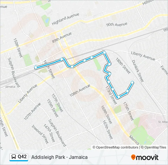 Q42 Bus Line Map