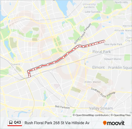 Q43 Bus Line Map