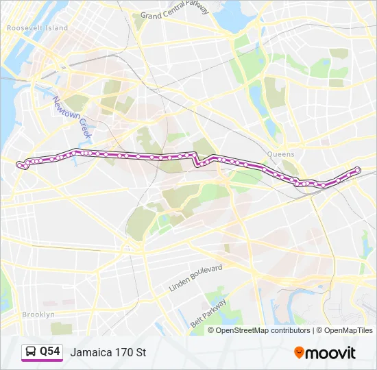 Q54 Bus Line Map