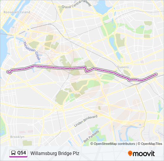 Q54 bus Line Map