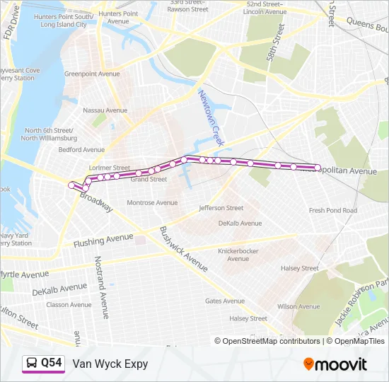 Q54 Bus Line Map