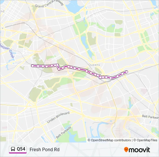 Q54 Bus Line Map