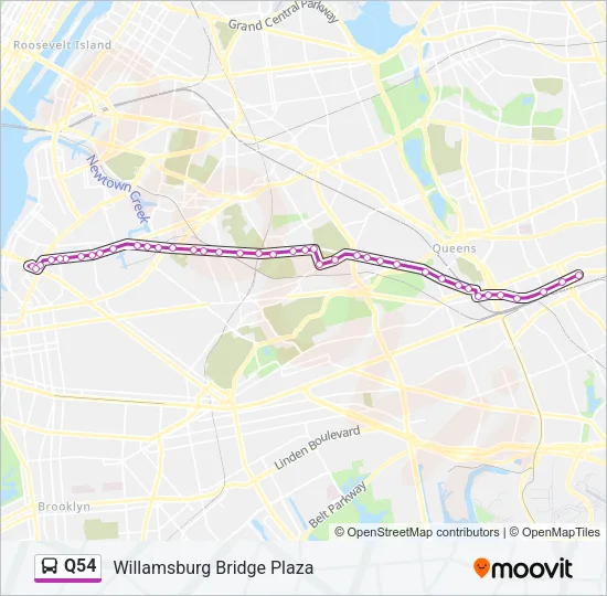 Q54 Bus Line Map