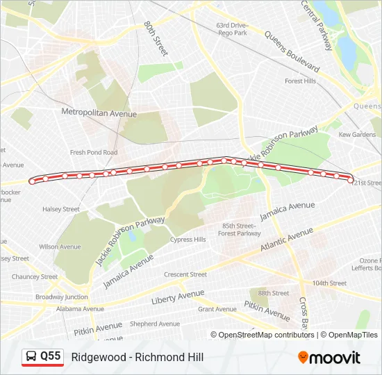 Q55 Bus Line Map