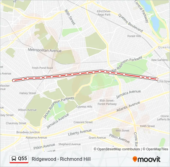 Q55 Bus Line Map