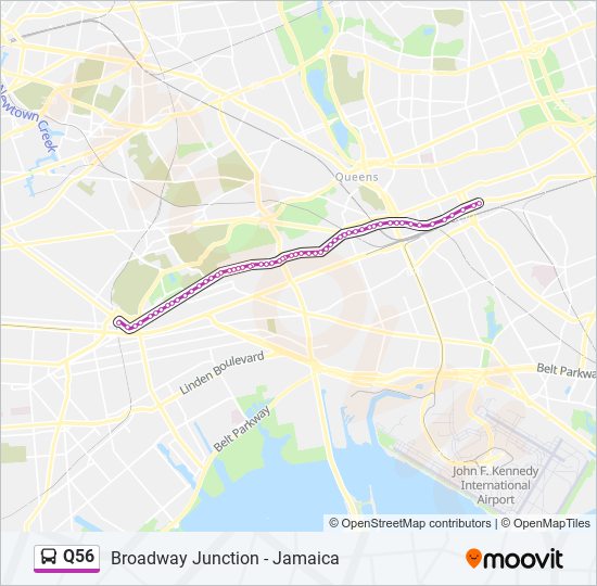 Q56 Bus Route Map Q56 Route: Schedules, Stops & Maps - Broadway Jct Van Sinderen Av Via  Jamaica (Updated)