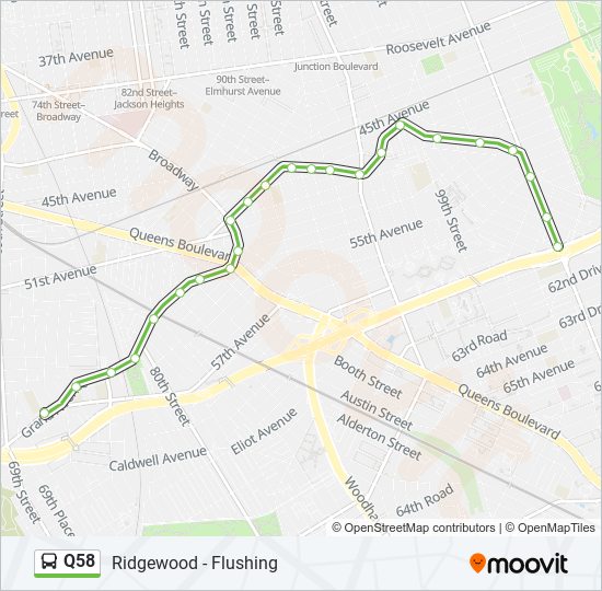 Q58 bus Line Map