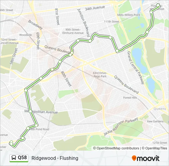 Q58 Bus Line Map