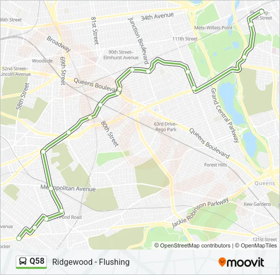 Q58 Bus Line Map