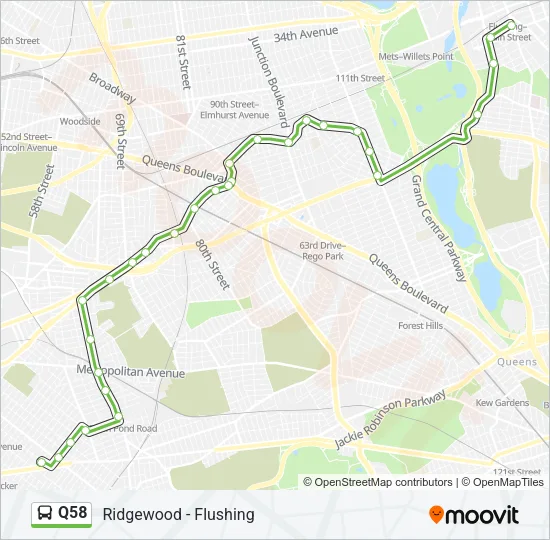 Q58 Bus Line Map