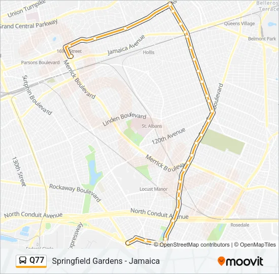 Q77 Bus Line Map