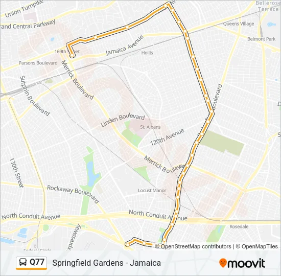 Q77 Bus Line Map