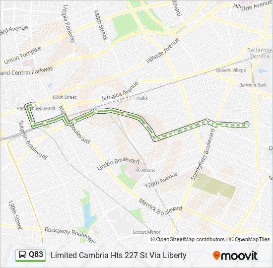 Q83 bus Line Map