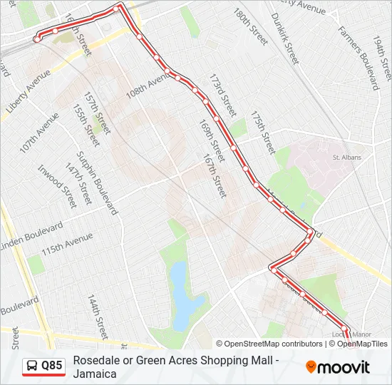 Q85 Bus Line Map