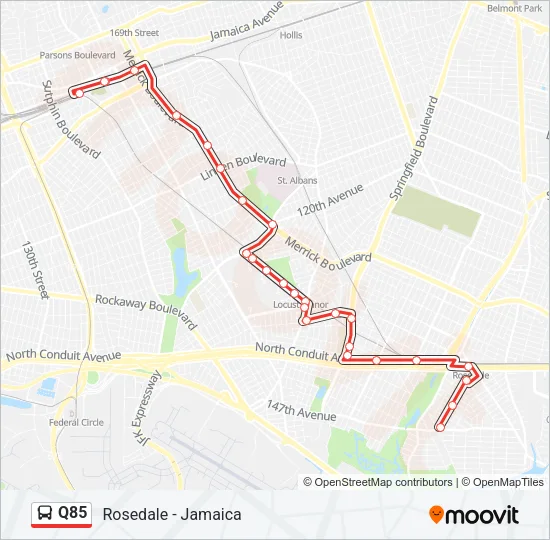 Q85 Bus Line Map