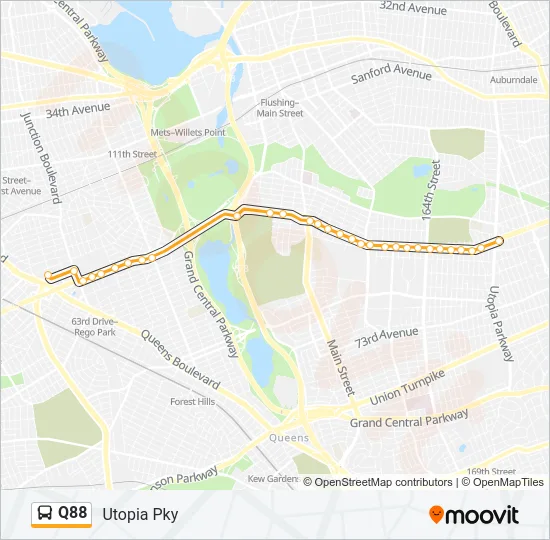 Q88 Bus Line Map
