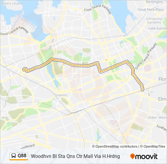 Q88 bus Line Map