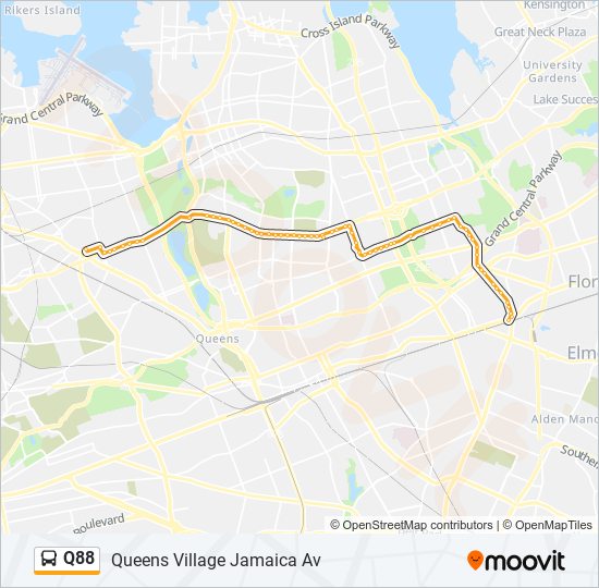 Q88 bus Line Map