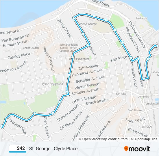 S42 bus Line Map
