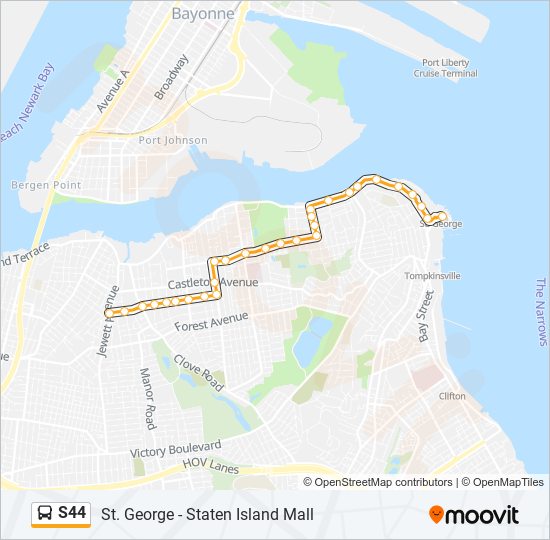 S44 bus Line Map