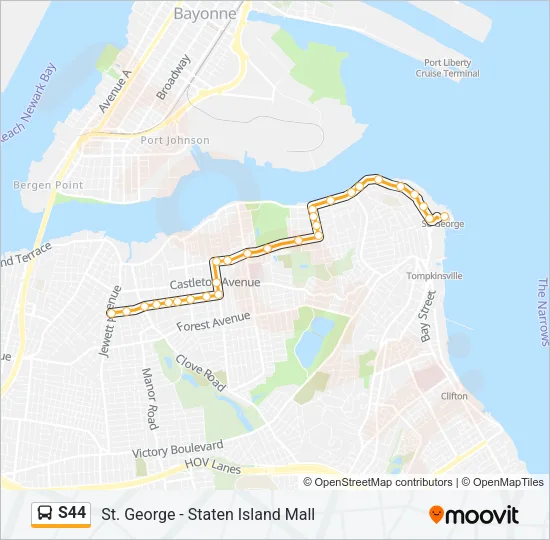 S44 Bus Line Map