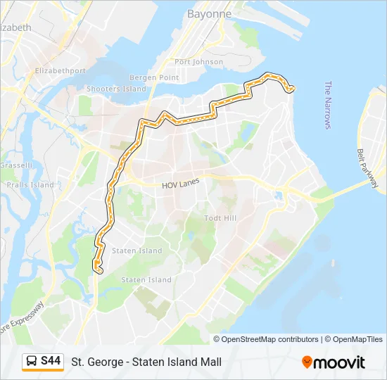 S44 Bus Line Map