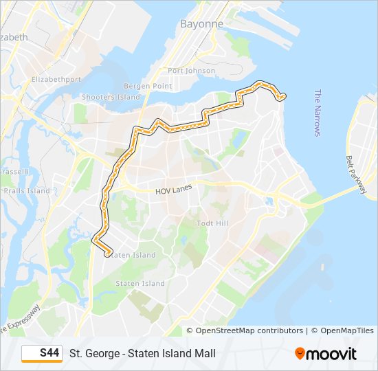 S44 bus Line Map