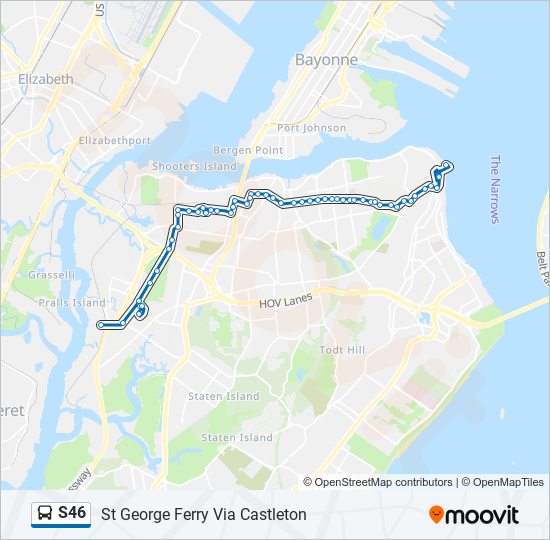 Mapa de S46 de autobús