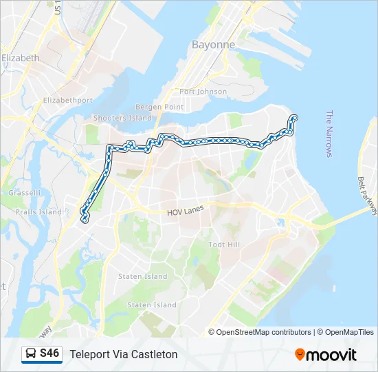 S46 Bus Line Map