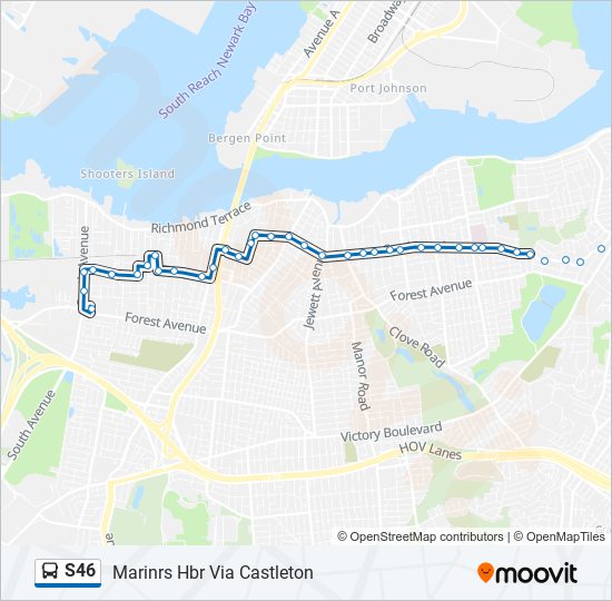 Mapa de S46 de autobús