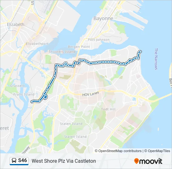 S46 Bus Line Map