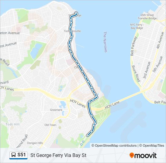 S51 bus Line Map