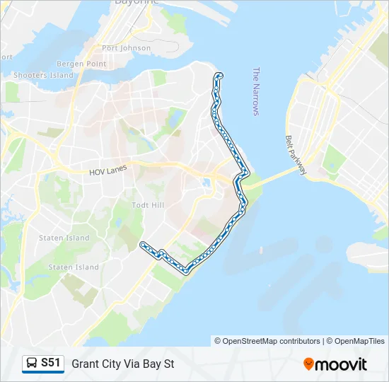 S51 Bus Line Map