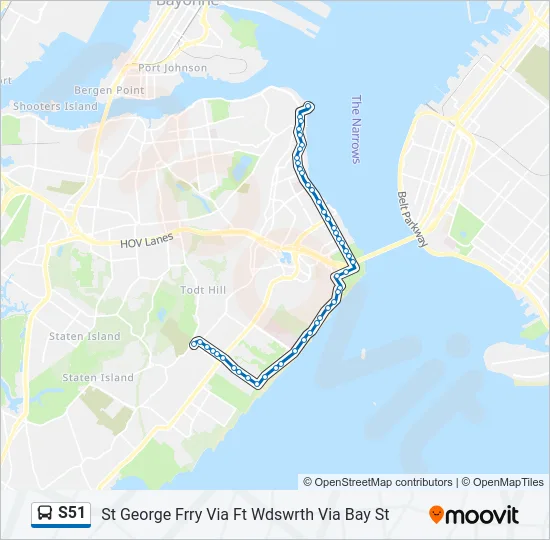 S51 Bus Line Map