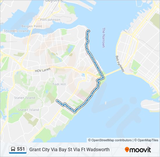 S51 bus Line Map