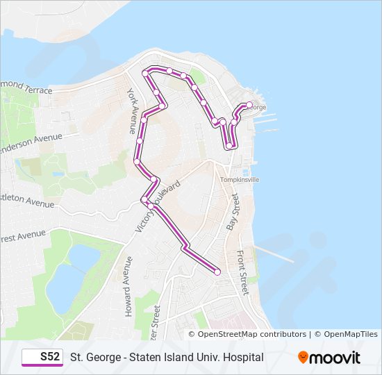 S52 bus Line Map