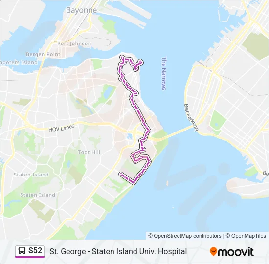 S52 Bus Line Map