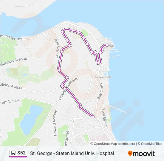 S52 Bus Line Map