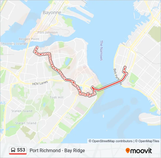 S53 Bus Line Map