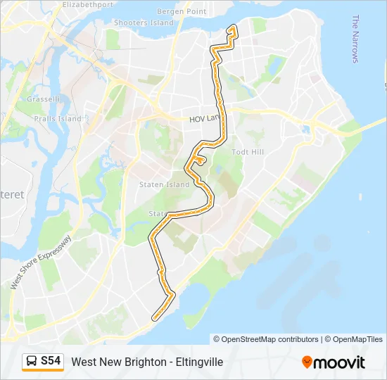 S54 Bus Line Map